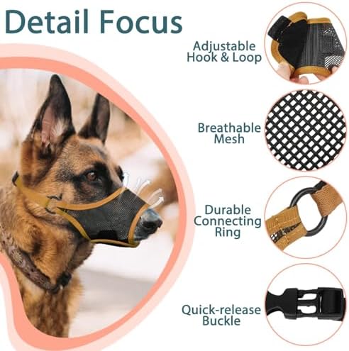 Size guide visualization for Luckypaw dog muzzle