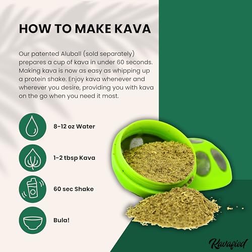 Authentic USA imported Kavafied relaxation powder package showing traditional preparation directions.