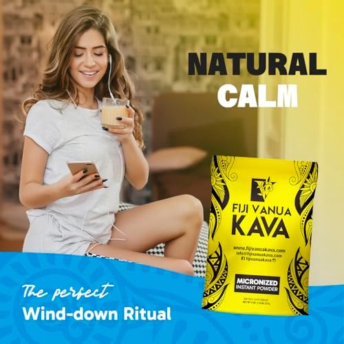 Fiji Vanua Kava portable relaxation powder mixed inside a clear beverage glass