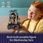 LEGO 76780 Wednesday Addams building toy featuring interchangeable outfits and two faces
