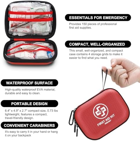 Vriexsd waterproof medical kit being used during an outdoor hiking trip