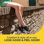 Under-foot view of gel cushioning placement for maximum arch comfort
