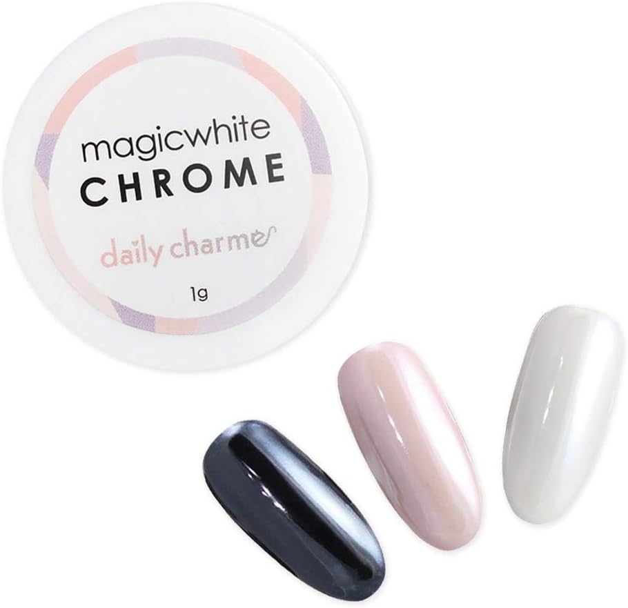 Daily Charme Magic White Nail Chrome Powder front view container