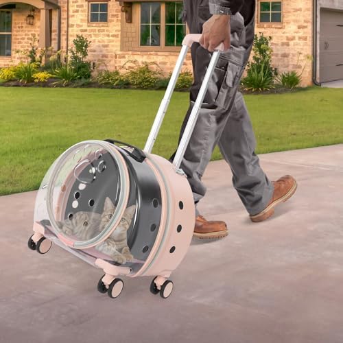 Top view of the heavy-duty zippers and ergonomic handle on pet suitcase carrier