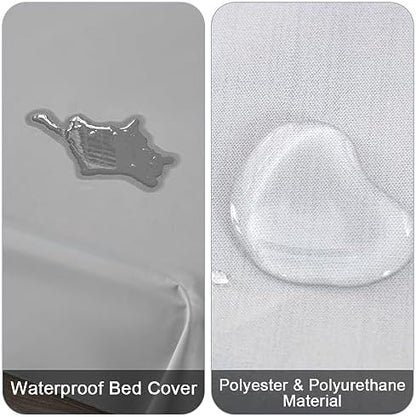 Protective bed liner queen size 78 by 90 inch waterproof fabric close up.