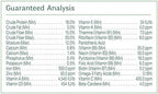 Wild Harvest guinea pig food ingredients and feeding guide label