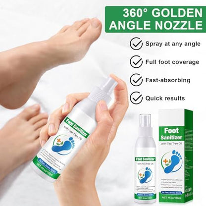 Authentic USA imported tea tree spray for athlete foot hygiene and odor removal