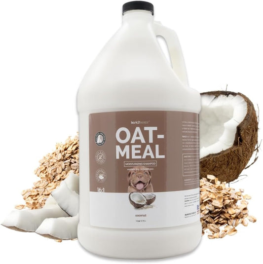 Bark 2 Basics Oatmeal Dog Shampoo 1 Gallon bottle front view