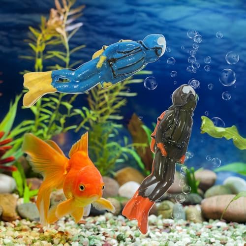 Water safe resin swimmer model figurines used as an ocean theme cake topper decoration.