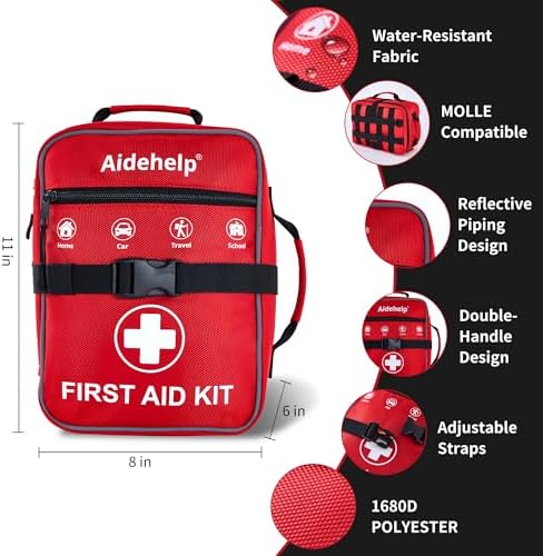 Emergency supplies including tourniquet and blanket from Aidehelp kit