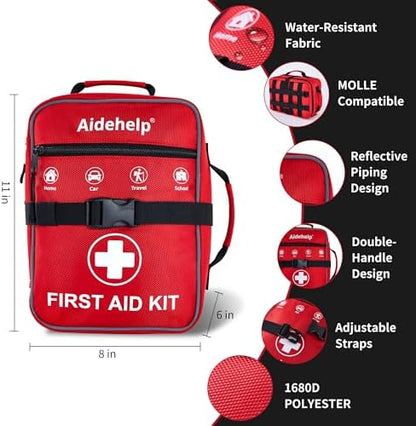 Emergency supplies including tourniquet and blanket from Aidehelp kit