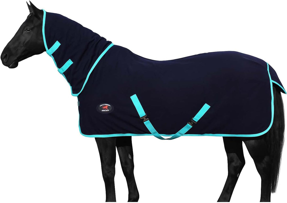 Challenger horse sweat sheet neck area soft fleece trim detail