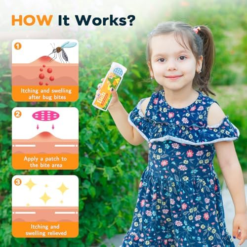 Chemical free anti itch stickers for toddler mosquito bite protection