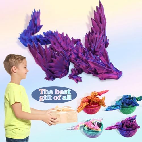 Detailed view showing the articulated joints of the crystal dragon toy