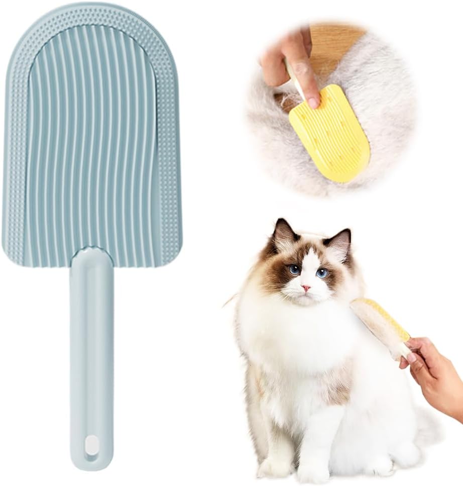 Pet grooming brush used on cat fur