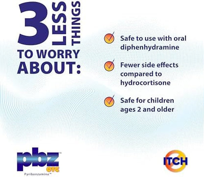PBZ OTC 1 percent Tripelennamine HCl topical cream tube for insect bites