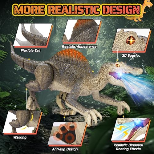 Close up of 2.4GHz fossil shaped remote control for dinosaur toy