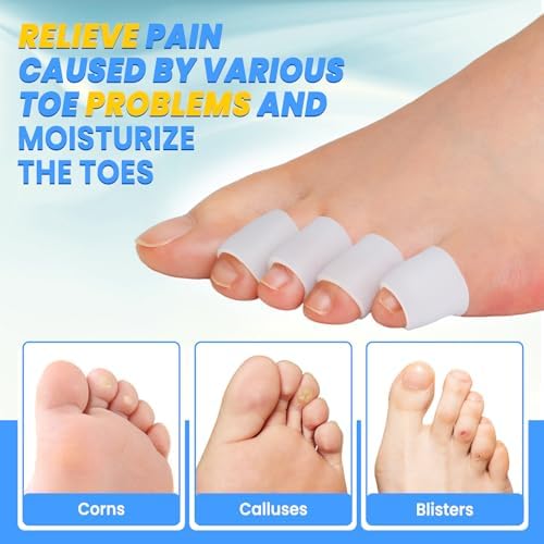 Trimmable medical grade gel toe caps for hammer toe protection.