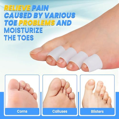 Trimmable medical grade gel toe caps for hammer toe protection.