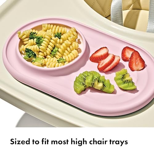 Top view of Oxo Tot baby plate showing textured surface for grasping