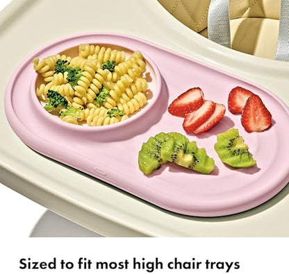 Top view of Oxo Tot baby plate showing textured surface for grasping