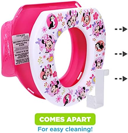 Side view of cushioned Minnie Mouse potty seat for toddlers