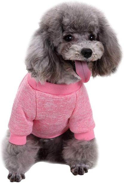 Jecikelon puppy clothes pink pullover sweatshirt for small dogs