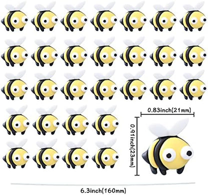 Resin bumble bee figurine cupcake picks for party decoration