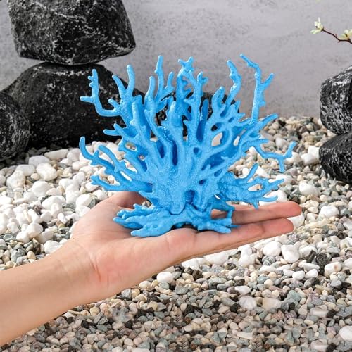 A pair of TkoYuHm cute fish tank decorations highlighting dimensions and branching details