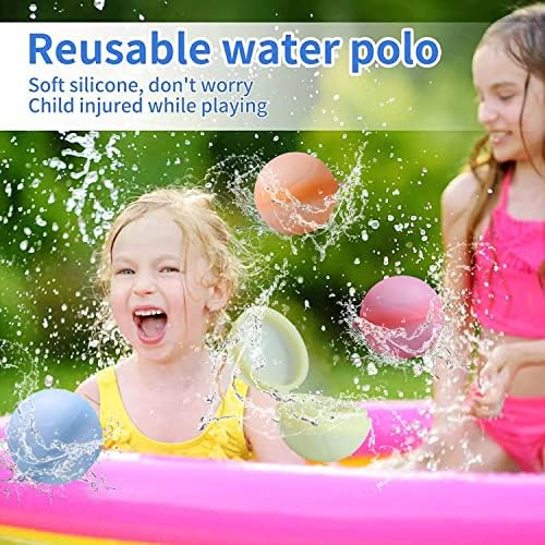Children playing with latex free soft silicone water bombs at a backyard party