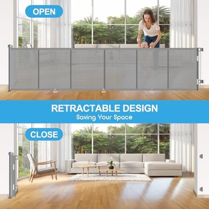 EZIGO upgraded baby gate showing floor rings for stability