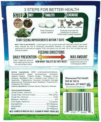 Sherwood Pet Health Prevention 100 tablets supplement label details