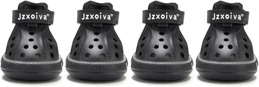 Jzxoiva dog shoes for hot pavement front view black size 8
