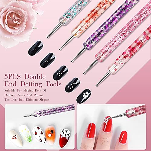 Close up of Voiluk nail art brushes and dotting tools