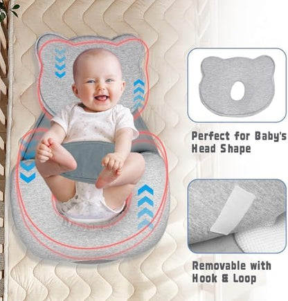 Donpemu memory foam baby lounger pillow showing removable cover