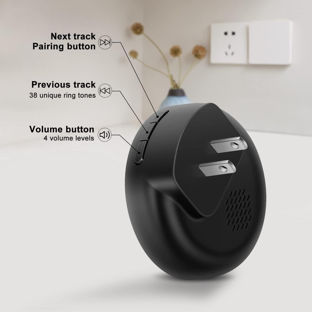 Side view of Comsmart wireless pet doorbell transmitter