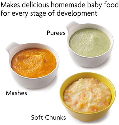 Close-up view of the removable water tank on the Baby Brezza baby food maker machine showing easy cleaning access