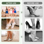 Applying clear heel pads to the back of a formal shoe for better fit