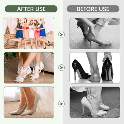 Applying clear heel pads to the back of a formal shoe for better fit