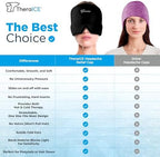 Black TheraICE cooling gel mask for migraine relief