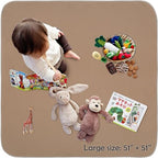 Triluby reusable weaning mat folded compactly for travel and outdoor picnics