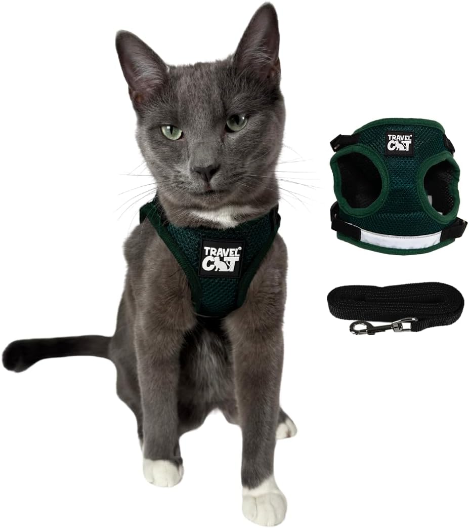 Travel Cat Harness and Leash Set - Adjustable Fit Mesh Cat Harness and Reflective Strap - Comfort Walking Vest for Kitten for Outdoor Walking, Hiking (Small, Orange) - Image 14