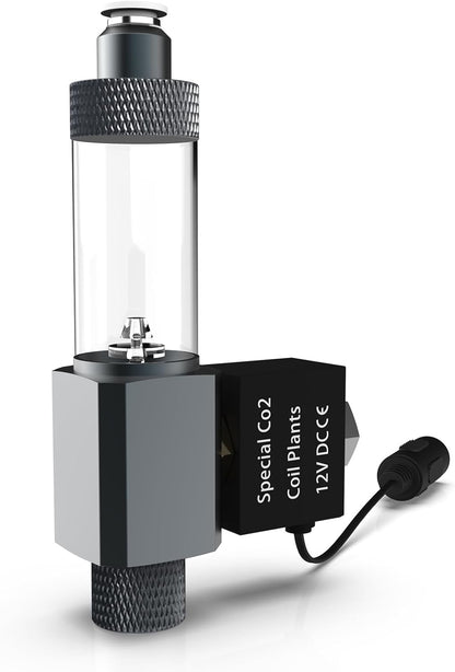 FZONE desktop aquarium regulator installed beside a small planted nano tank