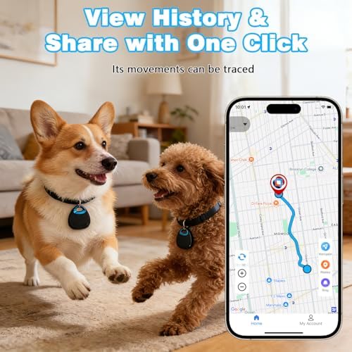 Waterproof lightweight pet finder being synced to an Android and iOS smartphone application