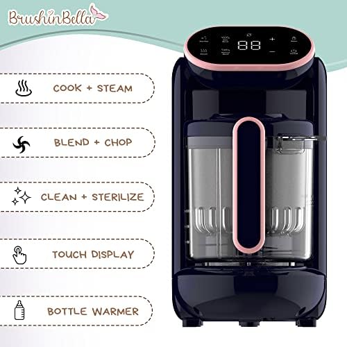 BrushinBella bottle warmer function being used with a standard infant feeding bottle