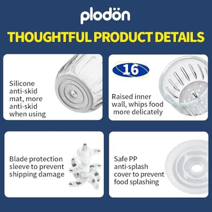 Plodon baby food maker electric baby blender side view highlighting the compact kitchen countertop footprint.