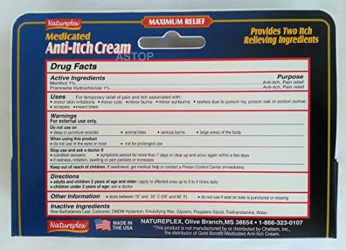 Natureplex 1.5 ounce medicated itch cream enriched with aloe for insect bites.