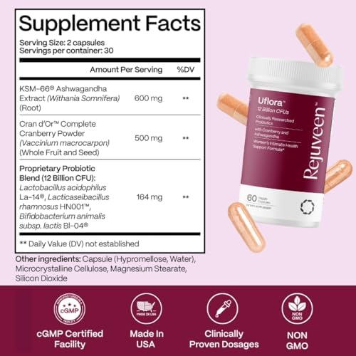 Rejuveen Uflora cranberry and ashwagandha blend for urinary health