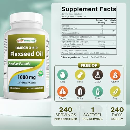 Best Naturals Omega 3 6 9 dietary supplement packaging highlighting non GMO formula