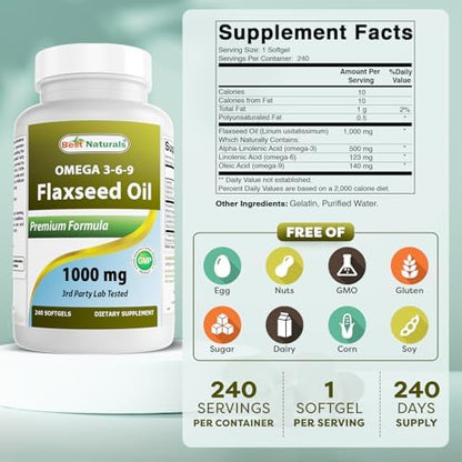 Best Naturals Omega 3 6 9 dietary supplement packaging highlighting non GMO formula